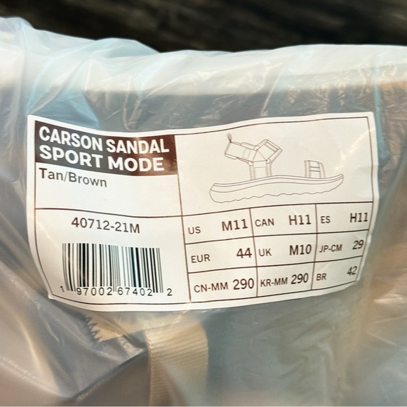 Hey Dude Carson Sandal‎ Mens Size 11 Sport Tan Brown Comfort Hiking New In Bag - Picture 3 of 10